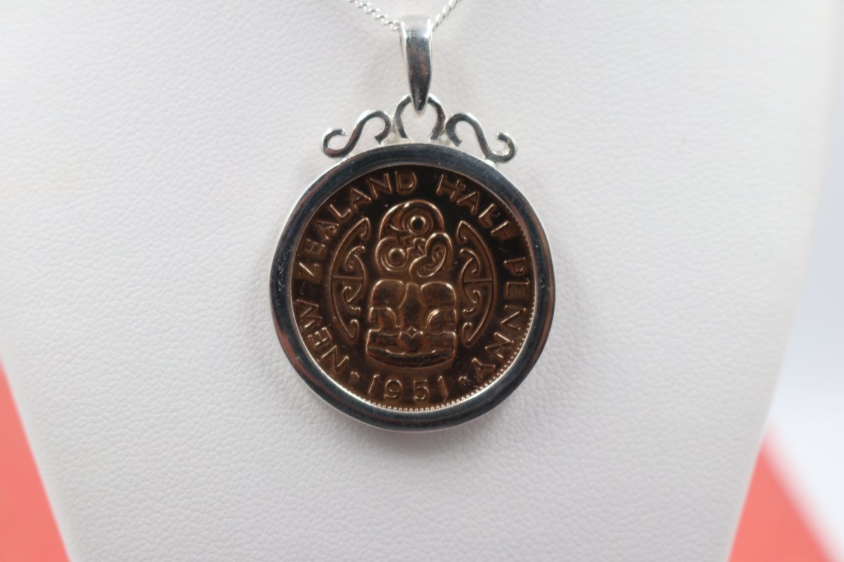 Stg Silver Set Half Penny 1951 Coin Pendent