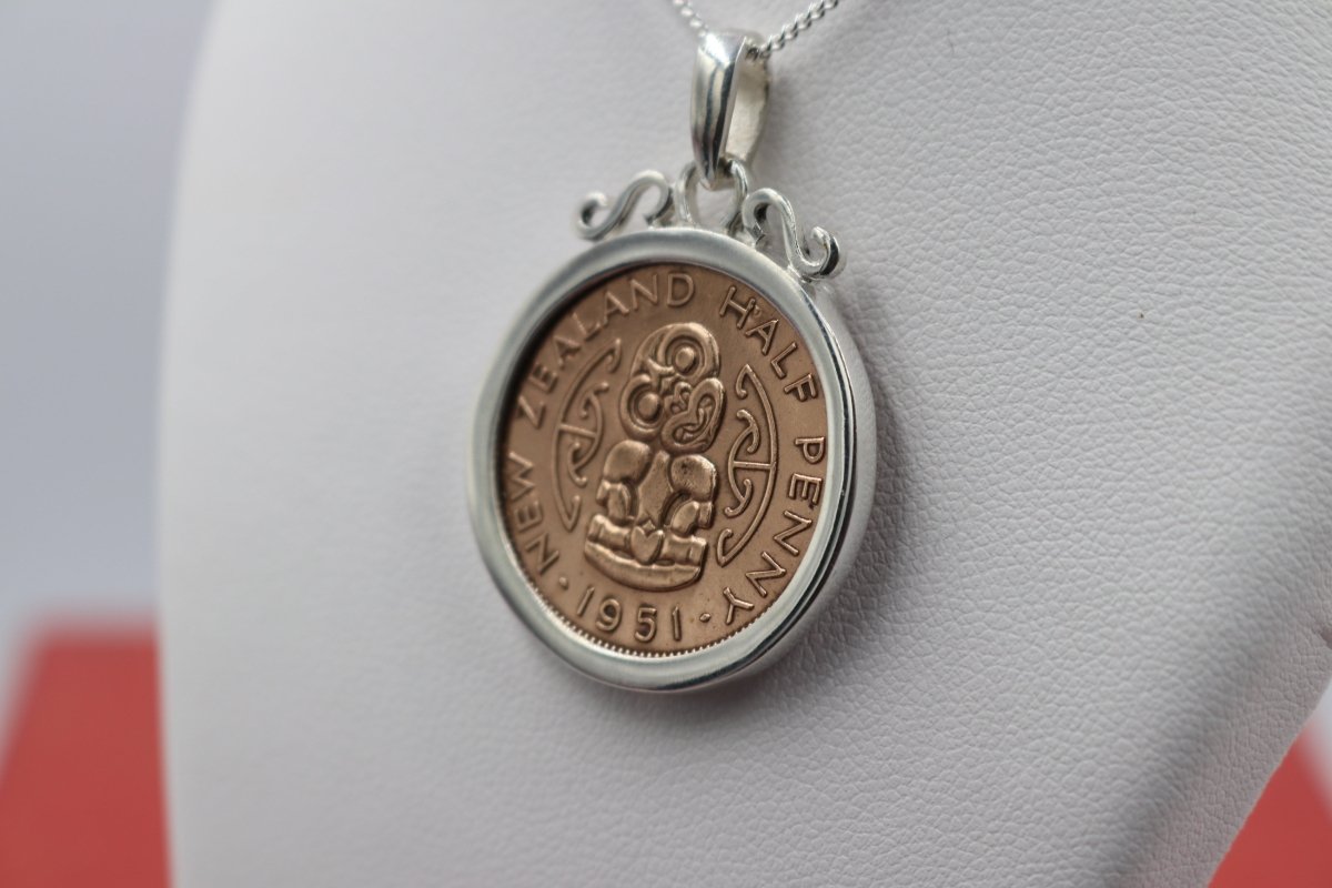 Stg Silver Set Half Penny 1951 Coin Pendent