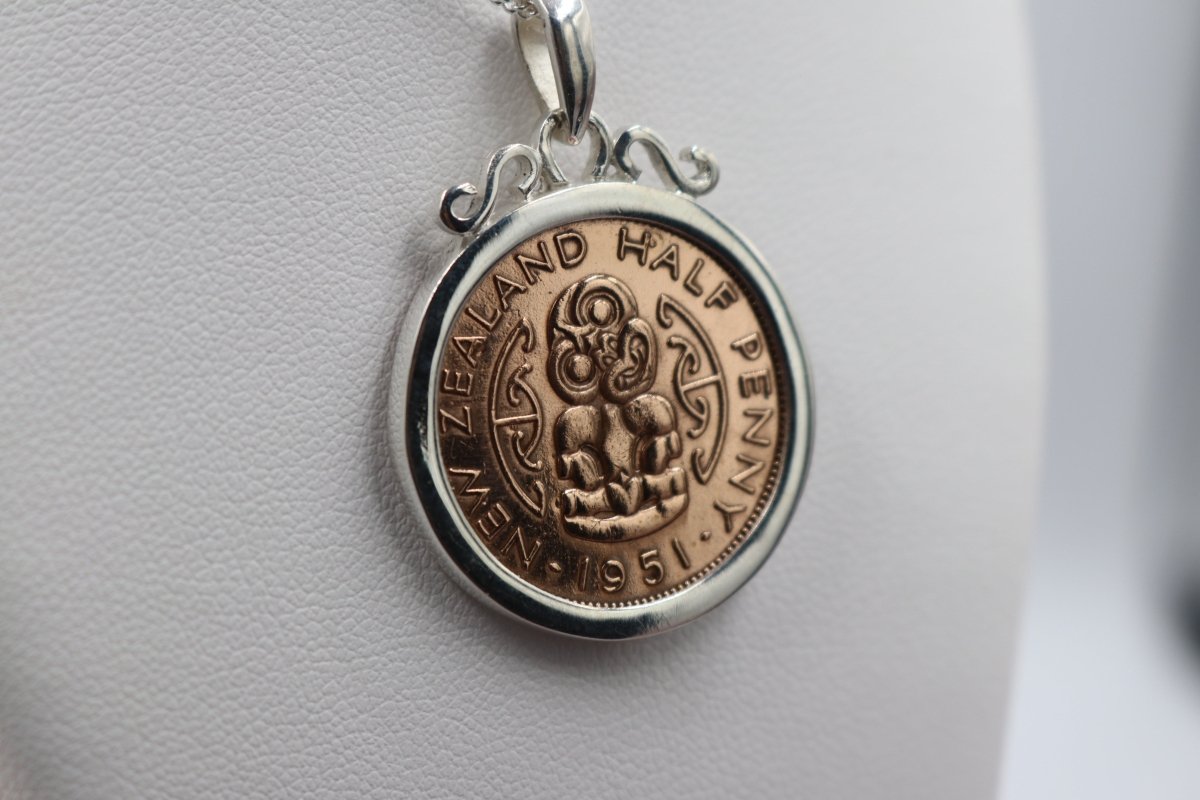 Stg Silver Set Half Penny 1951 Coin Pendent