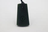 New Zealand Greenstone Toki with Carved Koru