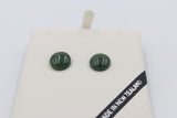 New Zealand Greenstone  Stud Earrings with Stg silver setting
