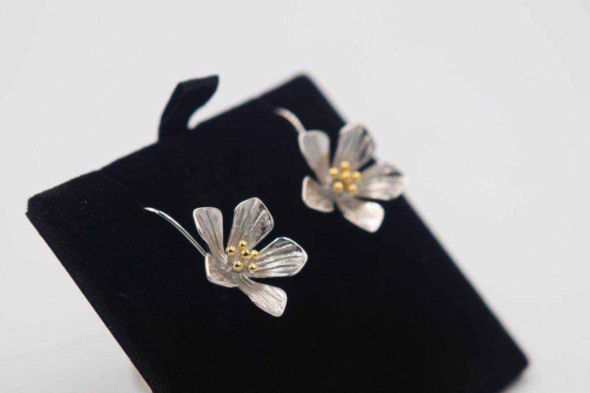 Stg Silver Earrings New zealand Alpine Gentian