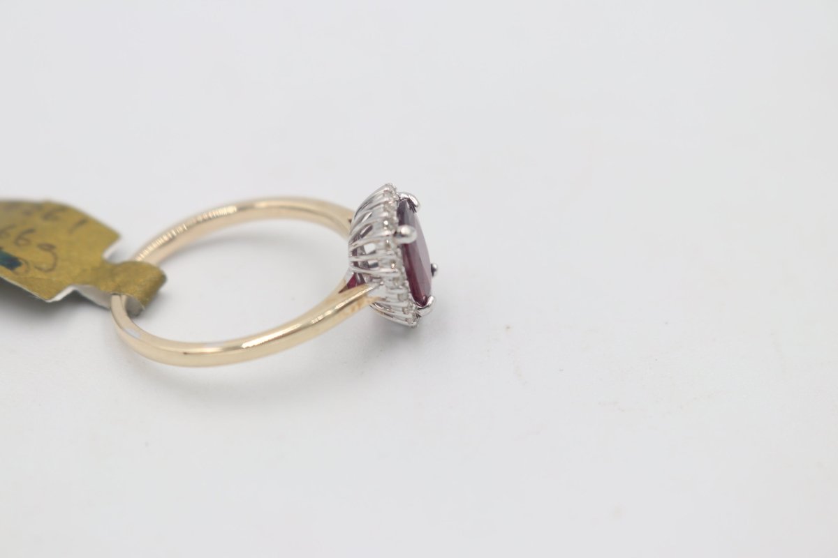 9ct Gold Genuine Ruby & Diamond ring