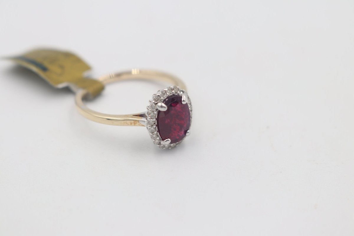 9ct Gold Genuine Ruby & Diamond ring
