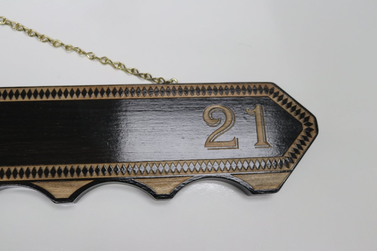 21st Island Key Design In Wood with tongan coat of arms