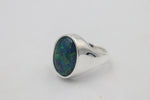 Stg SIlver Mens Opal Ring