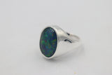 Stg SIlver Mens Opal Ring