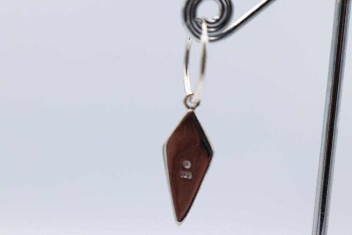 Stg Silver Set Greestone Drop Earrings