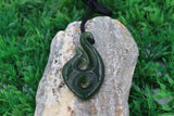 New Zealand Greenstone Fish Hook & Koru