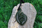 New Zealand Greenstone Fish Hook & Koru