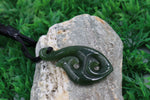 New Zealand Greenstone Fish Hook & Koru