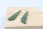 Stg Silver set New Zealand Greenstone Drop Earrings