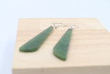 Stg Silver set New Zealand Greenstone Drop Earrings