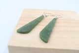 Stg Silver set New Zealand Greenstone Drop Earrings