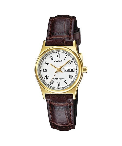 Casio Brown Leather Analog Watch - LTP-V006GL-7B