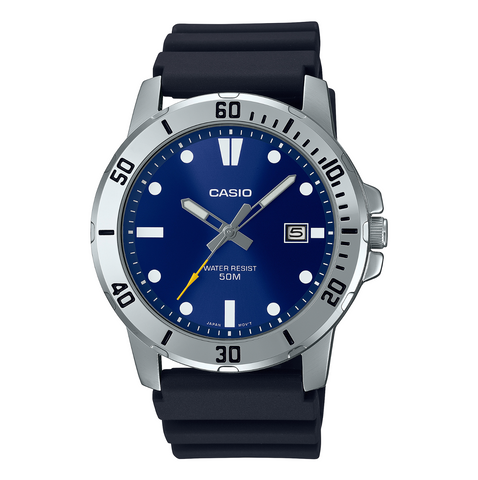 Casio Black/Blue Standard Watch - MTP-VD01-2E