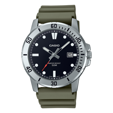 Casio Green/Black Standard Watch - MTP-VD01-3EV
