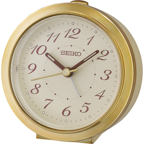 Seiko Gold/White Bedside Alarm Clock - QHE187-G