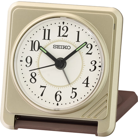 Seiko Gold/Brown Bedside Alarm Clock - QHT015-F