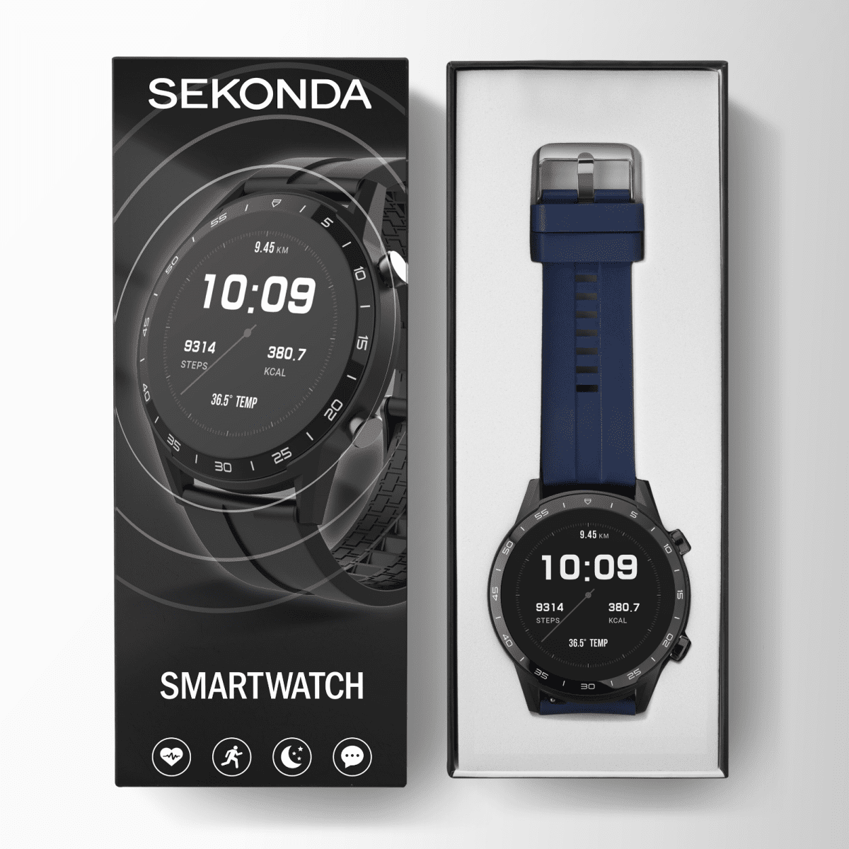 Sekonda Black/Blue Smart Active Watch - SK1912