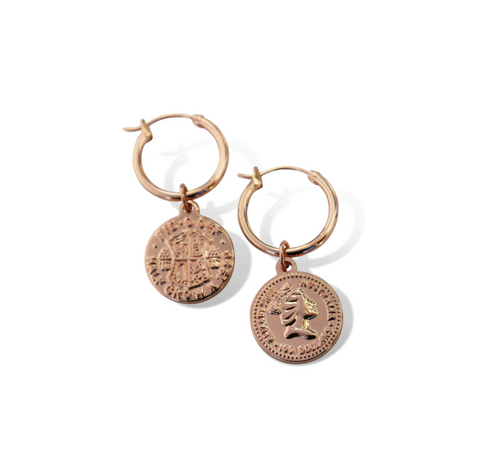 FV Rose Gold Coin Earrings - SM-CR-E