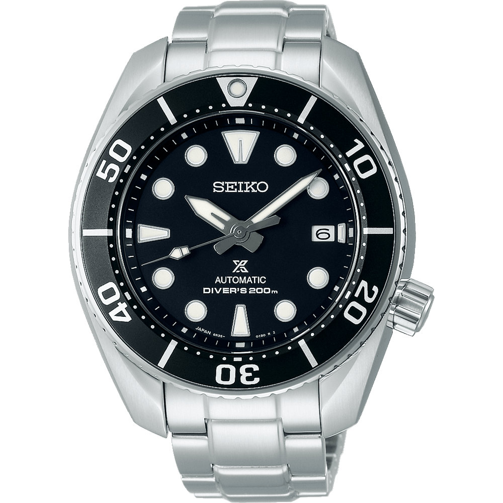 Seiko Mens Silver/Black Prospex Divers Watch - SPB101J