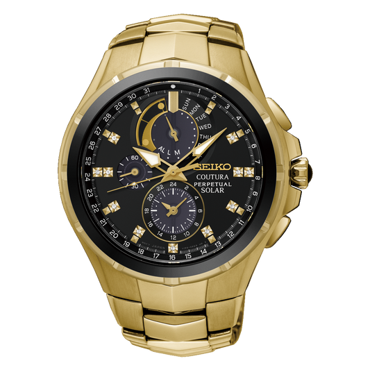 Seiko Mens Gold/Diamond Coutura Watch - SSC572