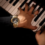 G Shock Due Gold Metal With Black Dial Watch - AWM500GD-9A