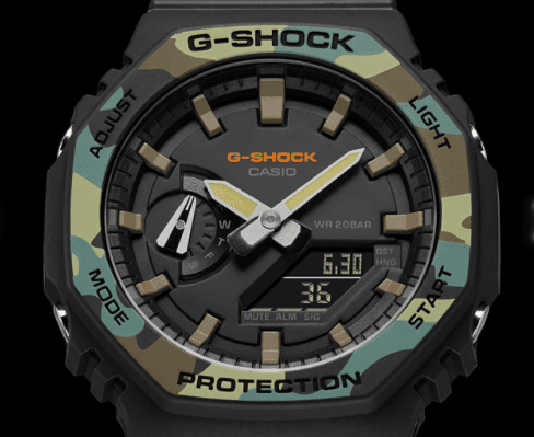 G-Shock Green Camouflage Analog-Digit (GA-2110 Series) Watch - GA-2100SU-1A