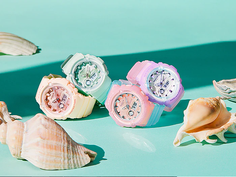 Baby-G Ladies Coral Pink Analog-Digit BGA-280-4A