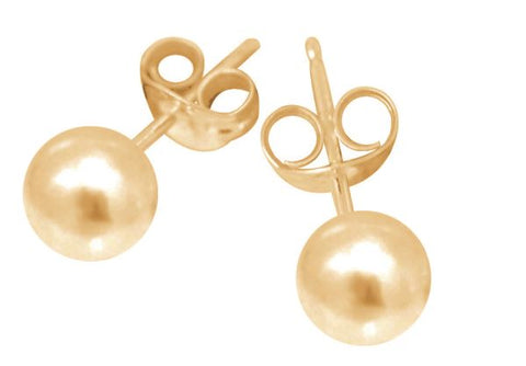 9ct 8mm Ball stud Earrings with Gold Filled Scrolls