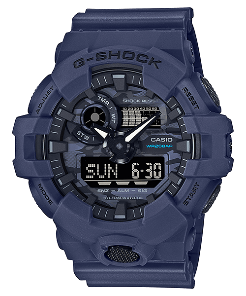 G Shock Analog-Digit Dark Blue Watch - GA-700CA-2A